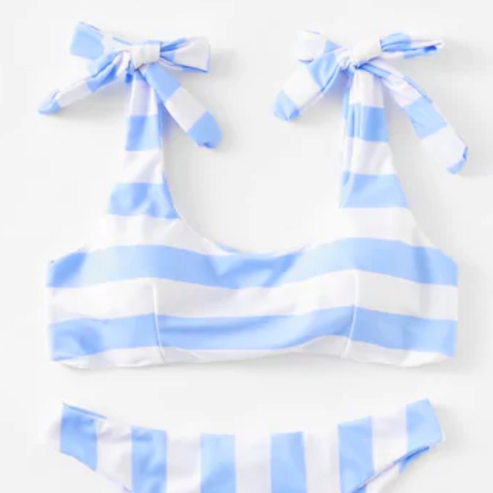 Stripped two piece bikini suit